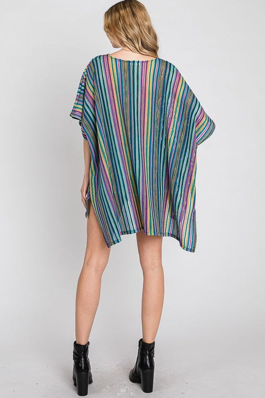 PONCHO RAYAS VERTICALES COLORES