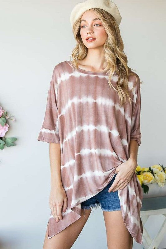 TÚNICA CUELLO REDONDO TIE DYE RAYAS
