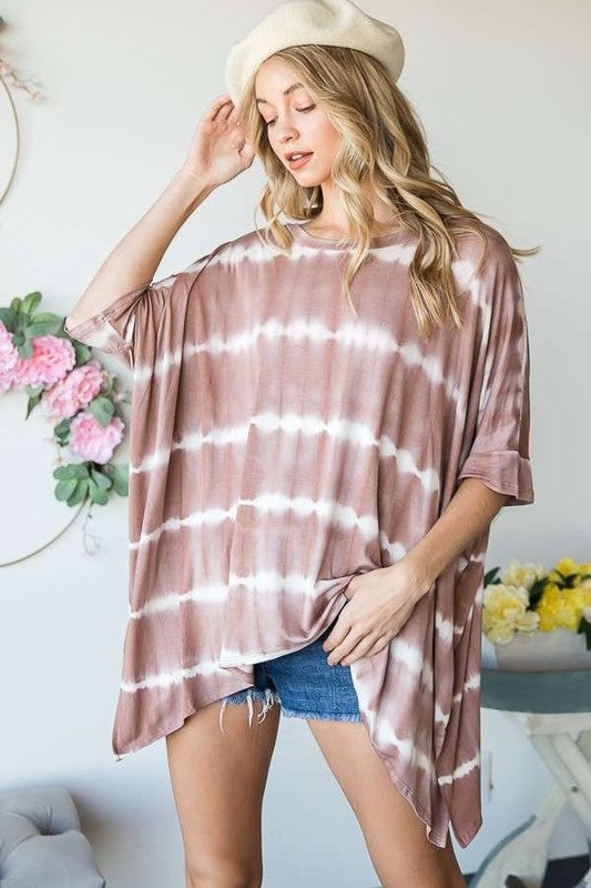 TÚNICA CUELLO REDONDO TIE DYE RAYAS