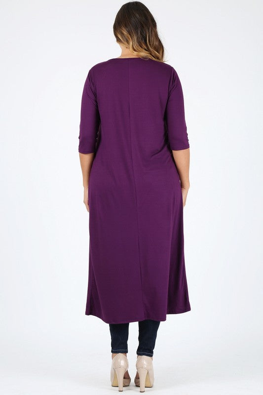 Plus Size Slit front Maxi Top