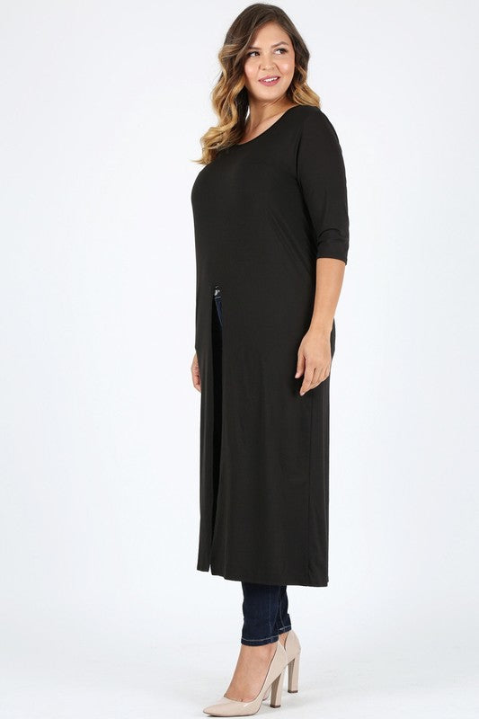 Plus Size Slit front Maxi Top