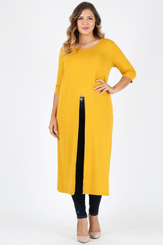 Plus Size Slit front Maxi Top