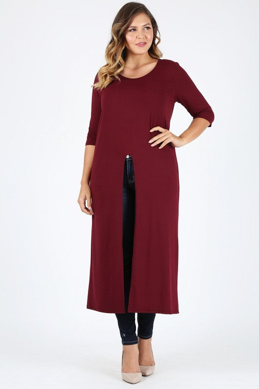 Plus Size Slit front Maxi Top