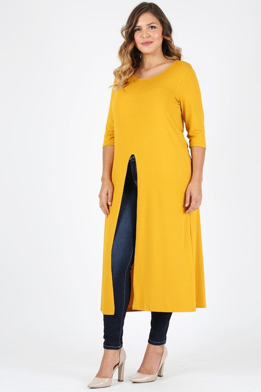 Plus Size Slit front Maxi Top