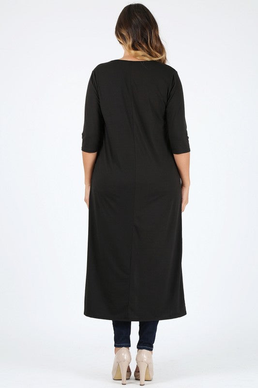 Plus Size Slit front Maxi Top