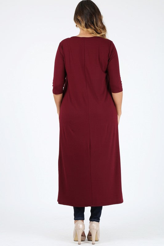Plus Size Slit front Maxi Top