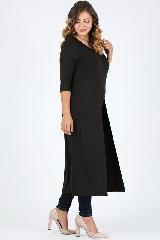 Plus Size Slit front Maxi Top