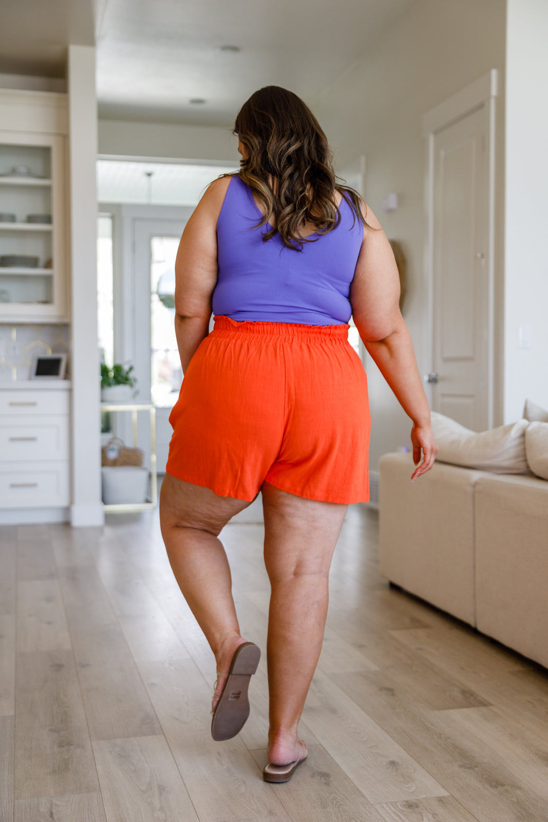 Shorts de lino de talle alto de A Little Lazy