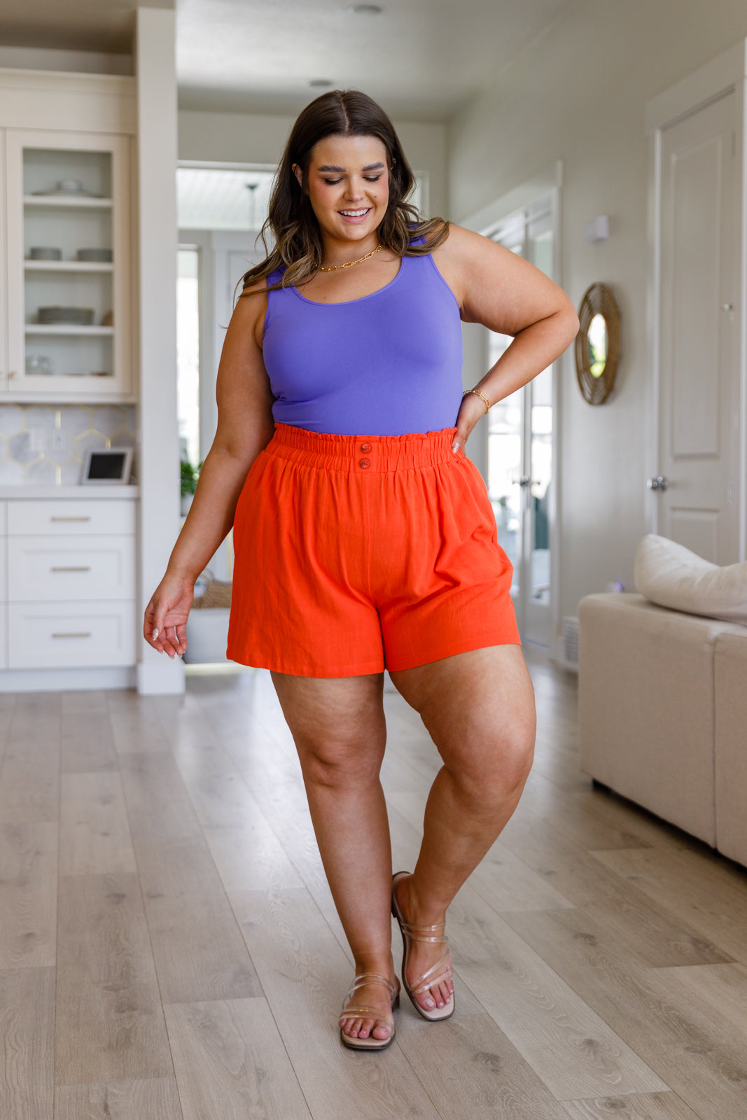 Shorts de lino de talle alto de A Little Lazy