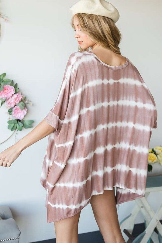 TÚNICA CUELLO REDONDO TIE DYE RAYAS