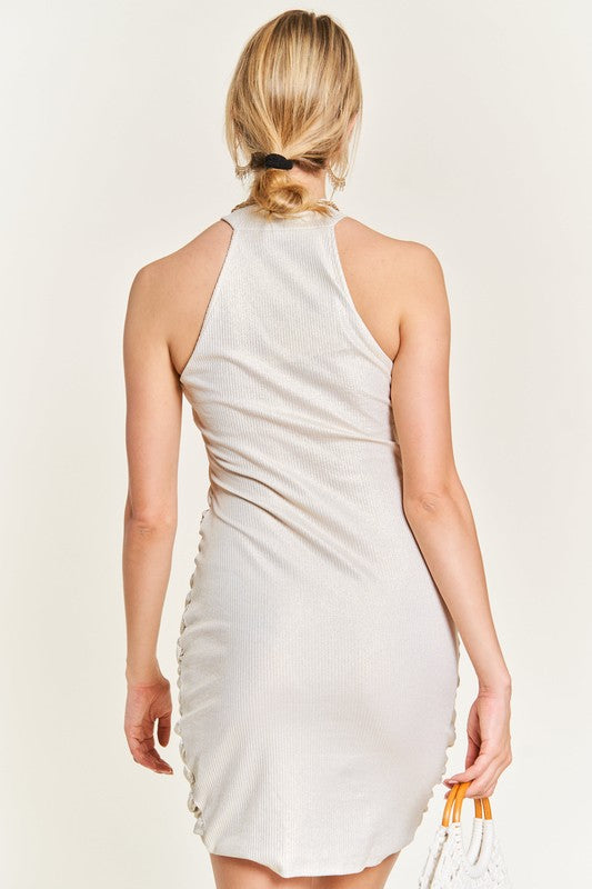 VESTIDO FOGGY FOIL OVERLAP FRONTADO PLUS