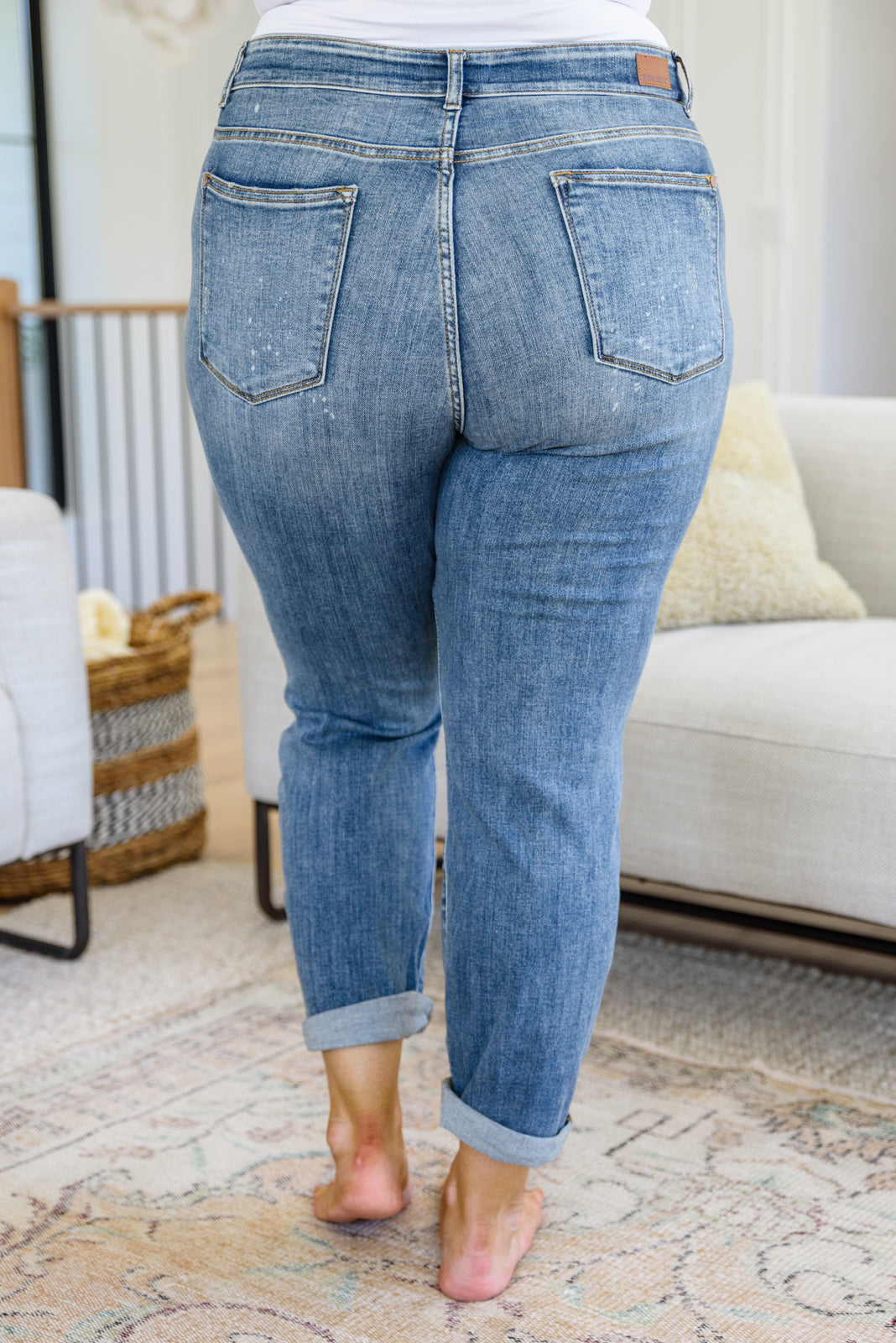 Corey Hi Rise Bleach Splash Boyfriend Jeans - Dahlia Boutique