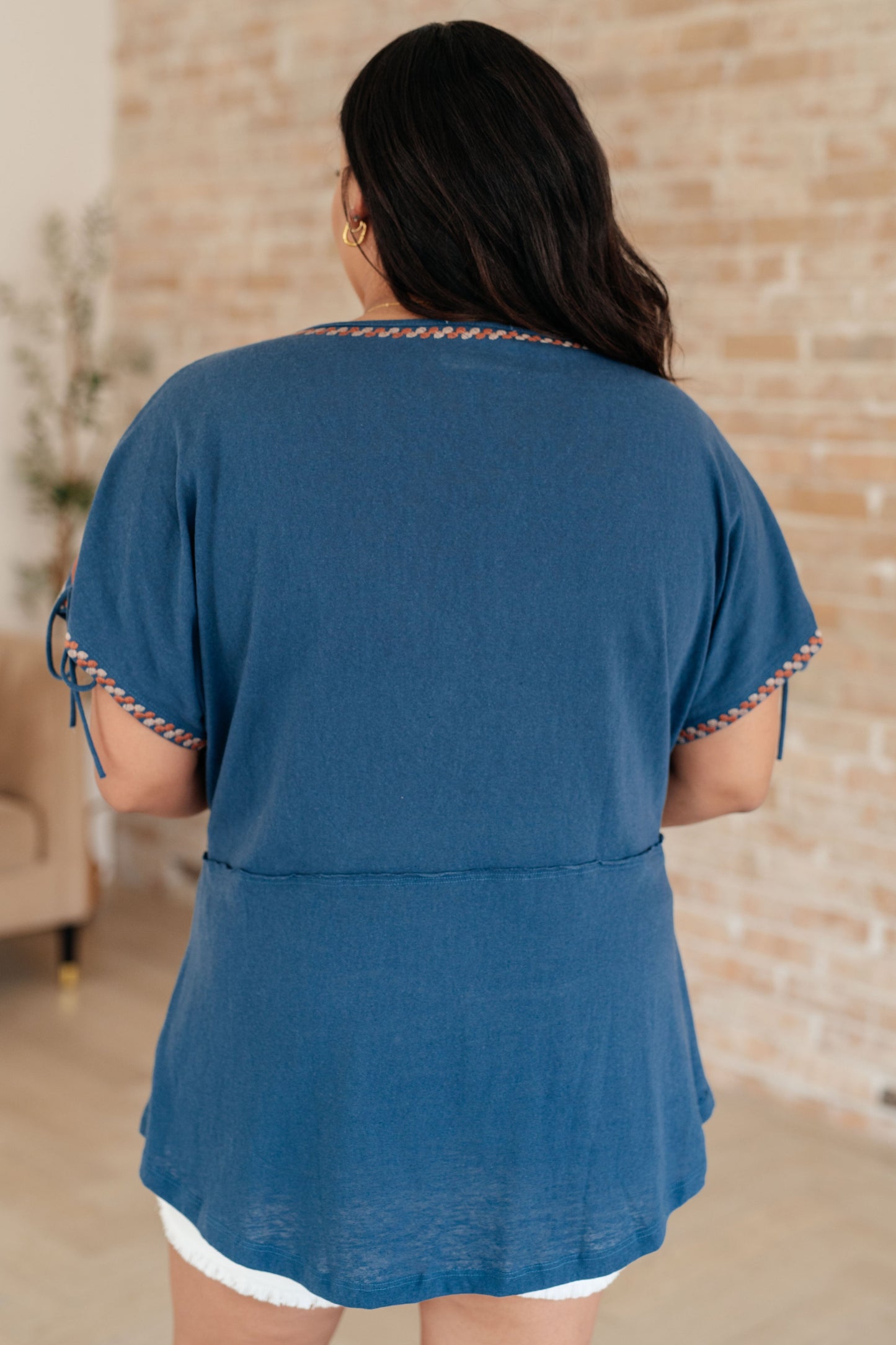 Greece Lightning V-Neck Blouse - Dahlia Boutique