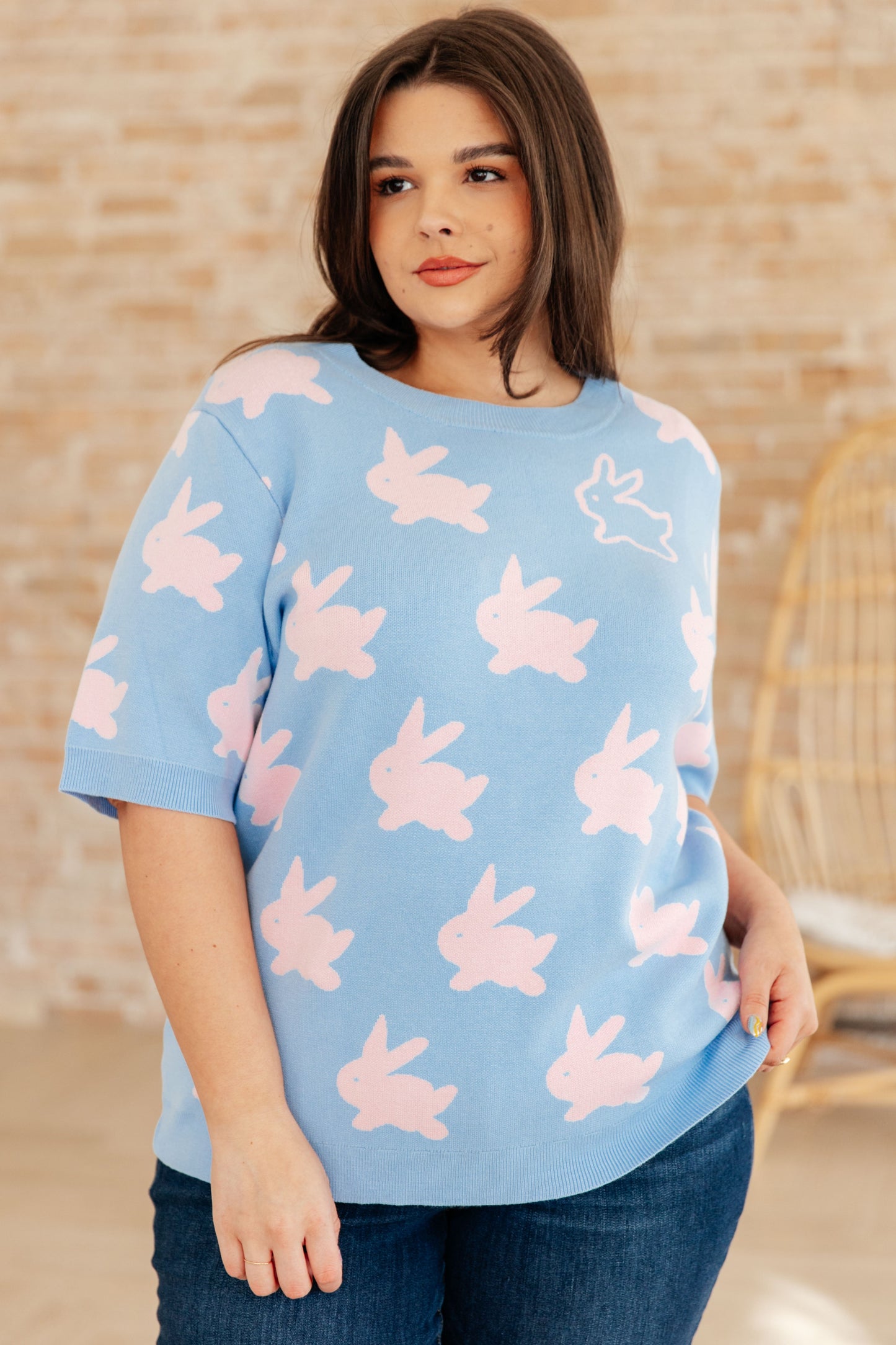 Miss Cottontail Half Sleeve Sweater - Dahlia Boutique