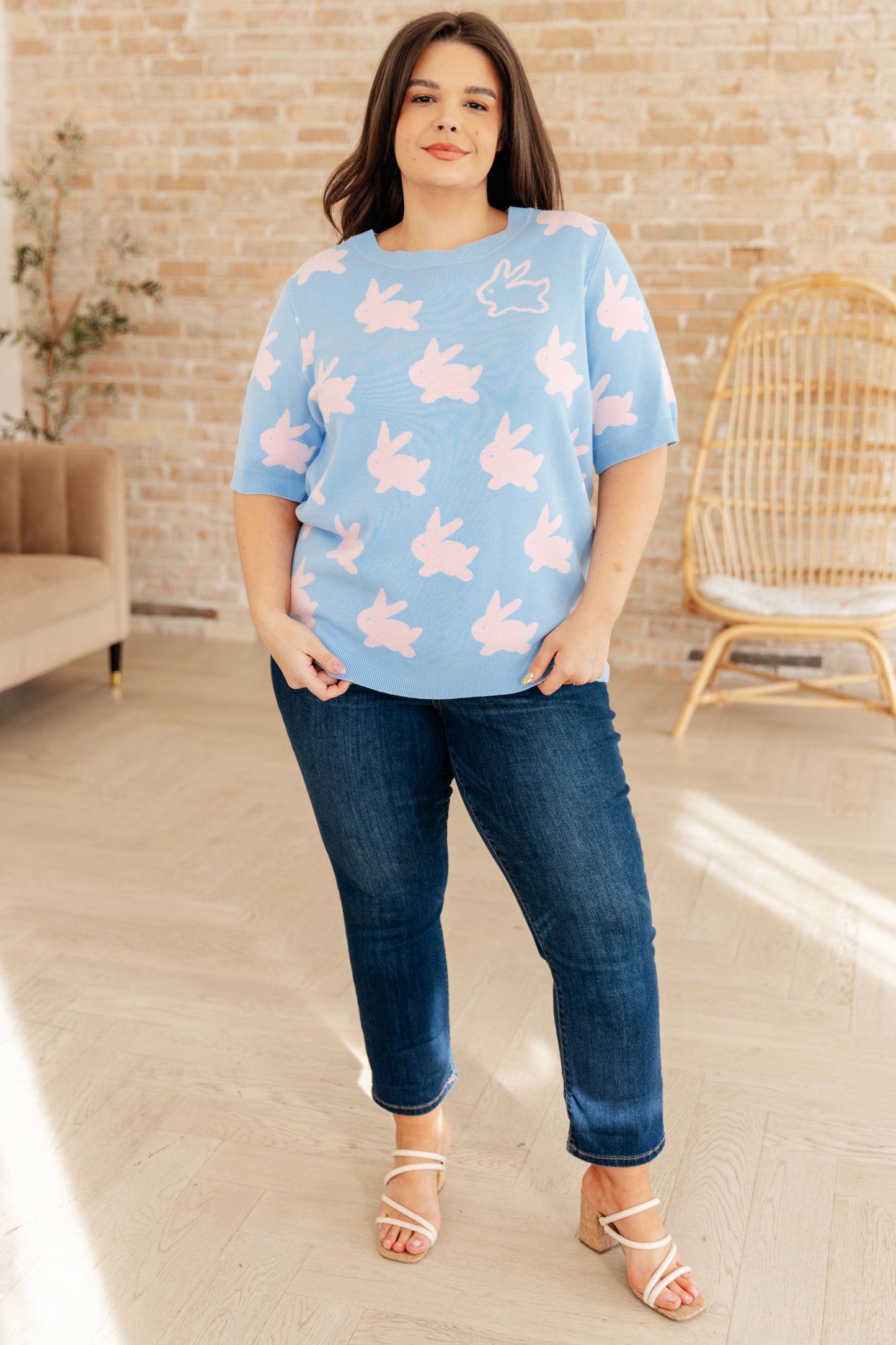 Miss Cottontail Half Sleeve Sweater - Dahlia Boutique