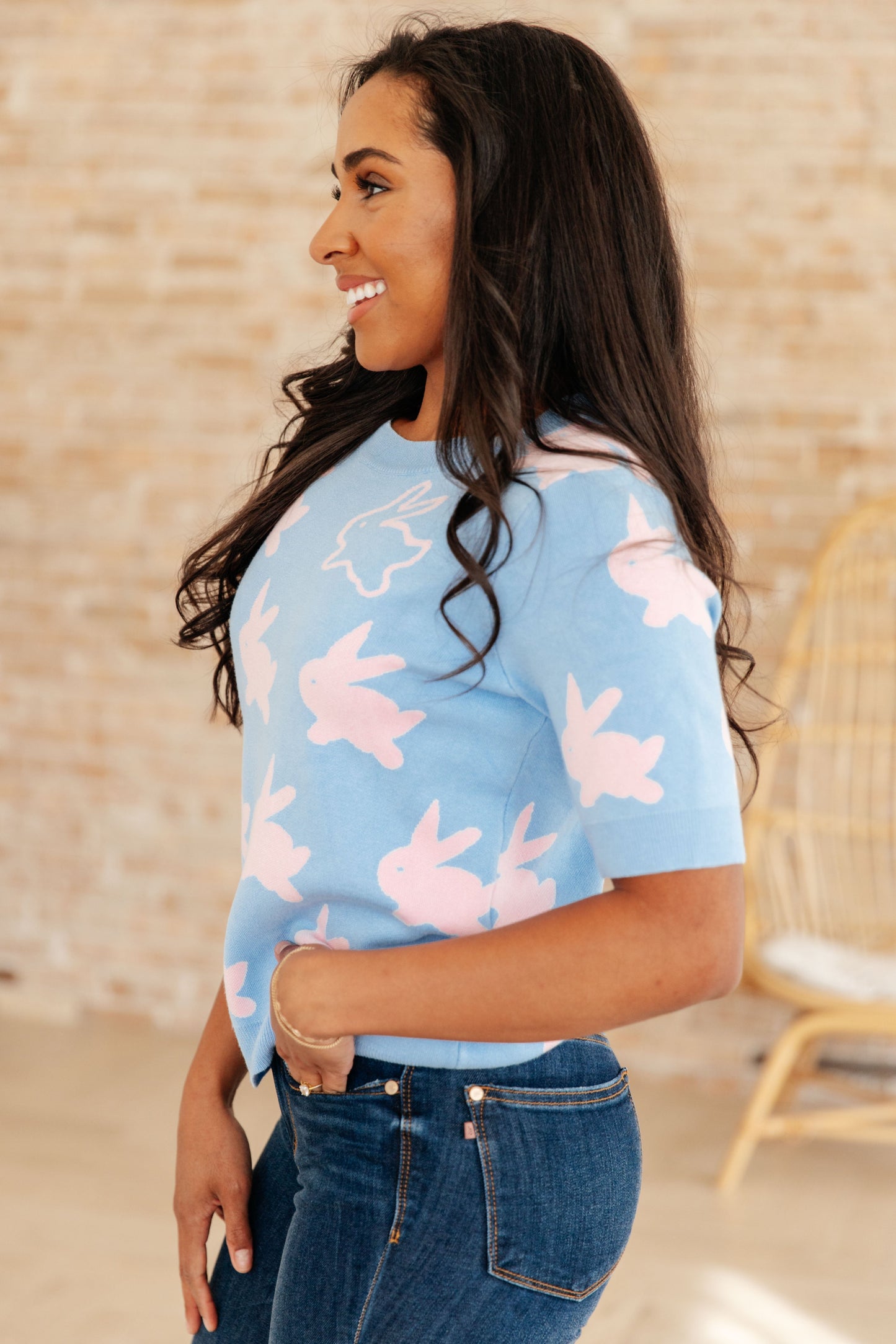 Miss Cottontail Half Sleeve Sweater - Dahlia Boutique