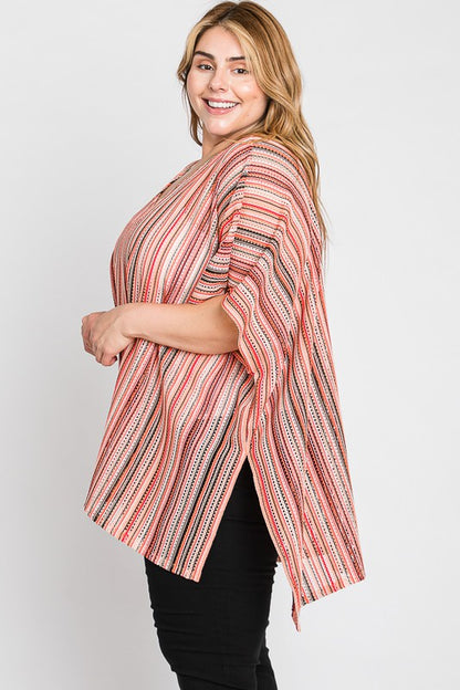 PONCHO RAYAS VERTICALES COLORES