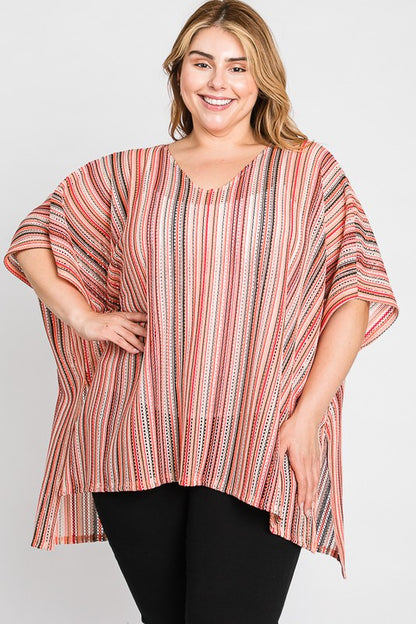 PONCHO RAYAS VERTICALES COLORES