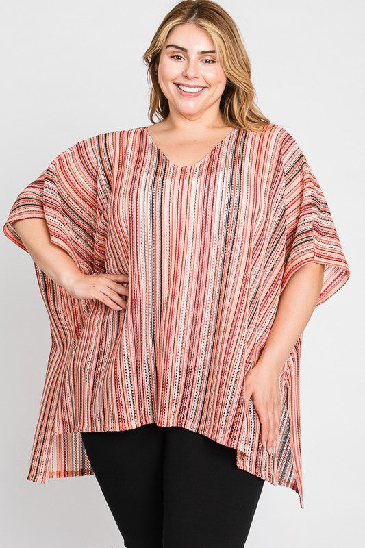PONCHO RAYAS VERTICALES COLORES