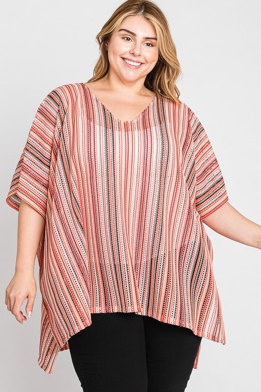 PONCHO RAYAS VERTICALES COLORES