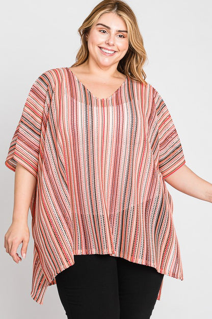 PONCHO RAYAS VERTICALES COLORES