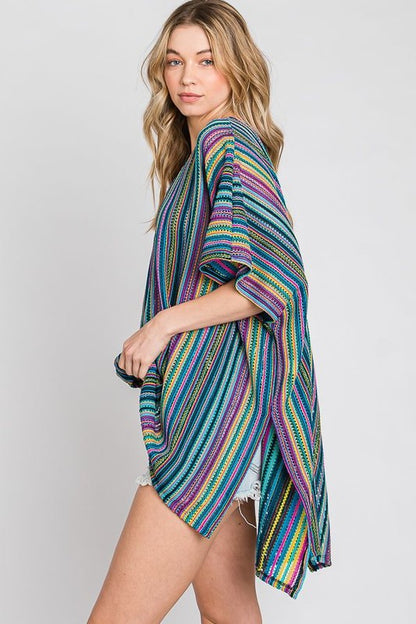 PONCHO RAYAS VERTICALES COLORES