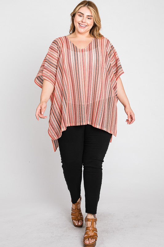 PONCHO RAYAS VERTICALES COLORES