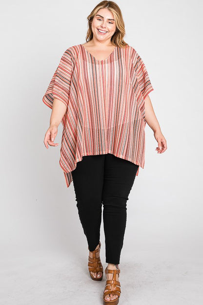 PONCHO RAYAS VERTICALES COLORES