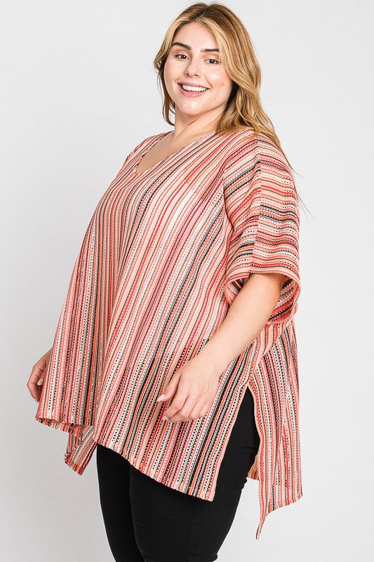 PONCHO RAYAS VERTICALES COLORES