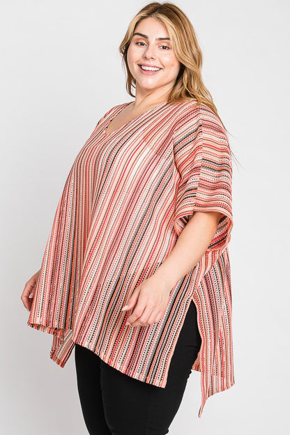PONCHO RAYAS VERTICALES COLORES
