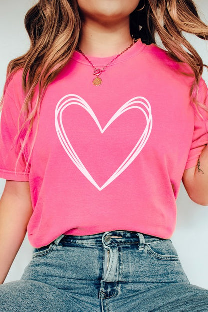 Heart Valentine's Day Comfort Colors Graphic Tee