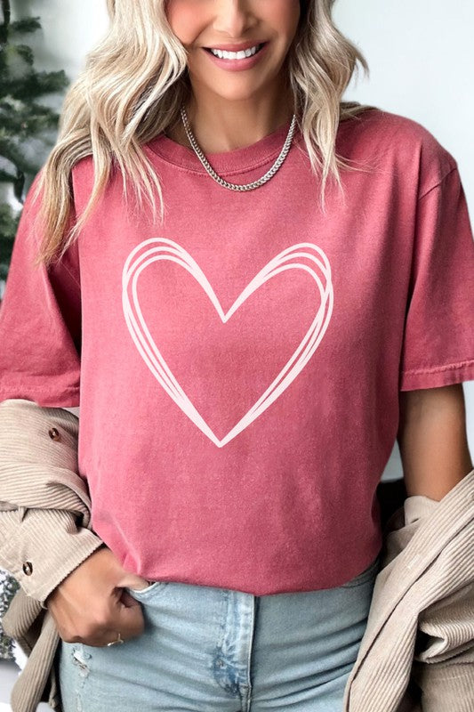 Heart Valentine's Day Comfort Colors Graphic Tee