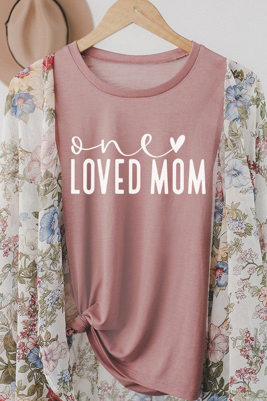 Camiseta sin mangas con diseño de corazón de One Loved Mom