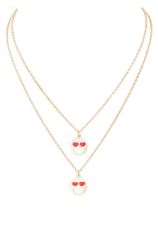 2 In 1 Heart Eye Pendant Necklace Set
