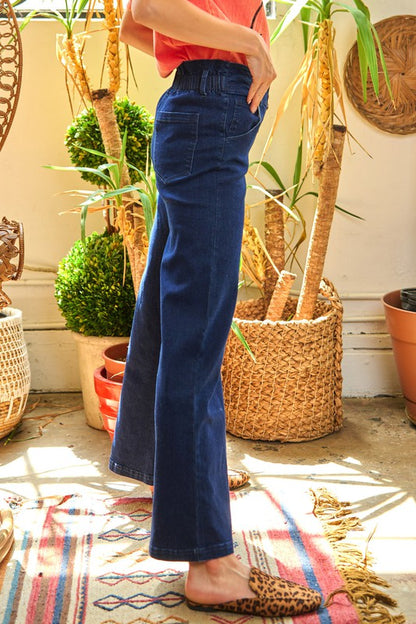 JEANS ANCHO CON BOTONES DE CINTURA ALTA JBJ1087