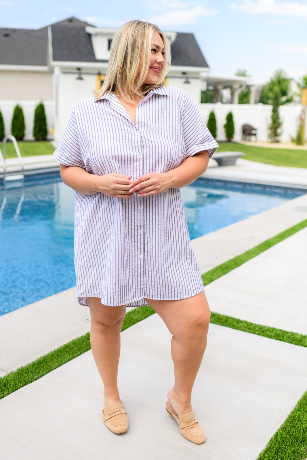 Vestido camisero a rayas Cornelia