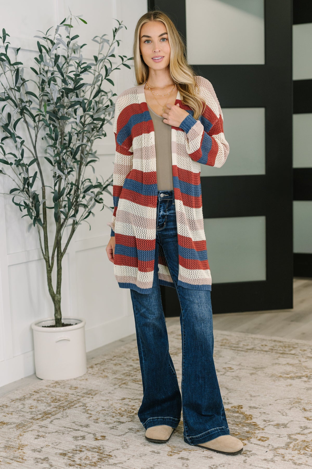 Definitely Dapper Striped Knit Cardigan