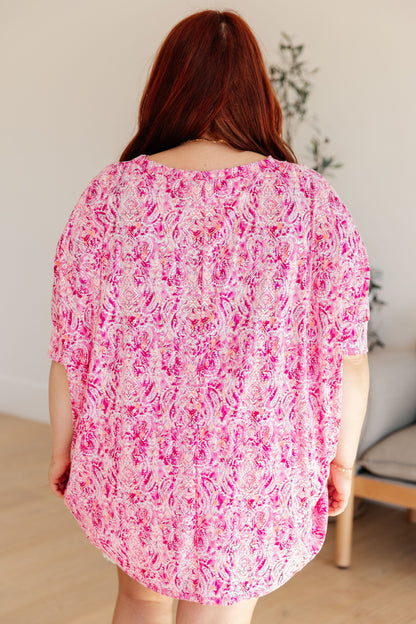 Blusa Essential en Paisley Fucsia y Blanco