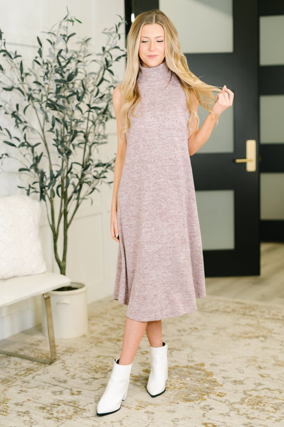Glam Dress and Cardigan Set in Wine