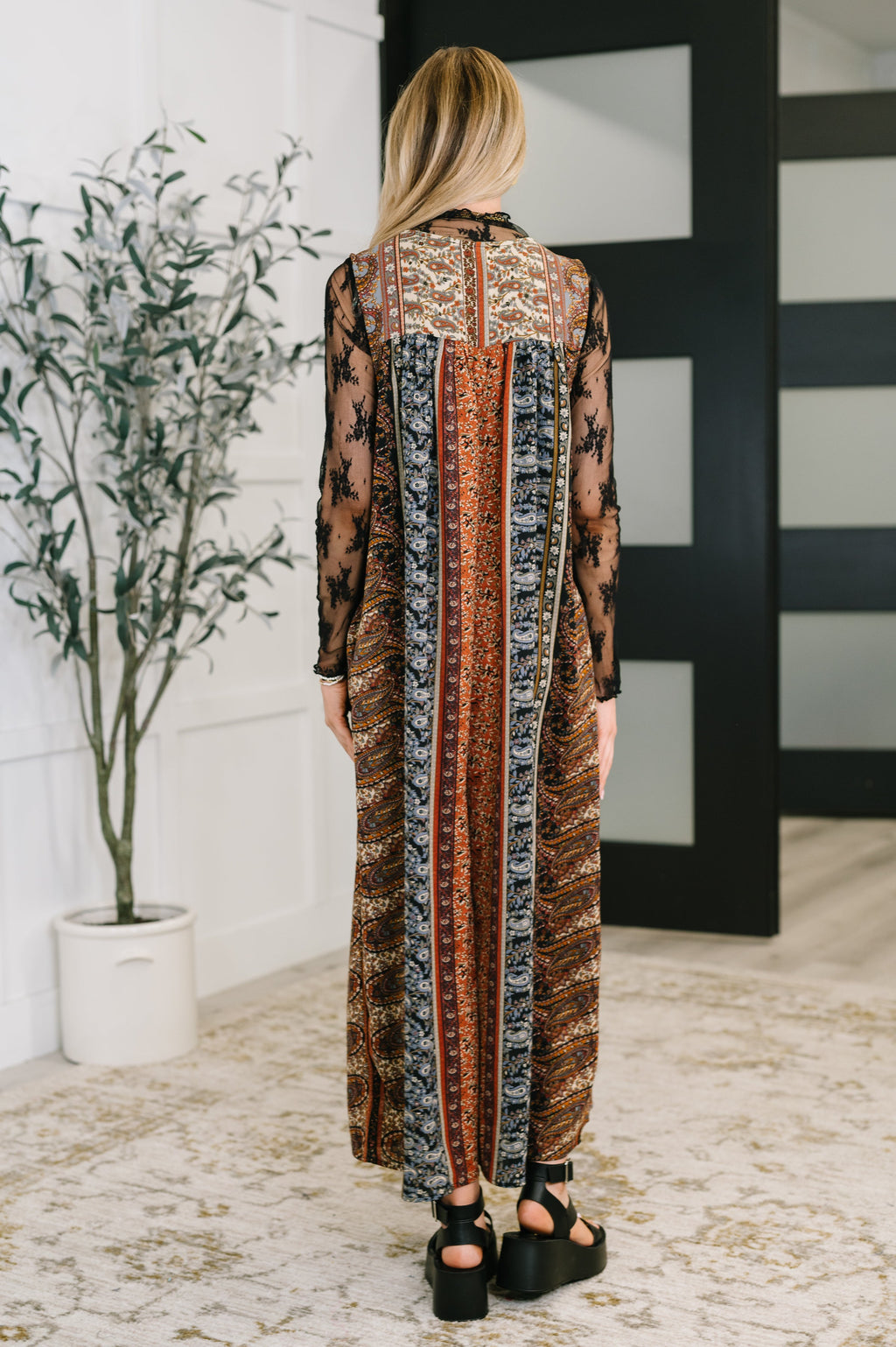 Going with the Flow Mixed Print Jumpsuit