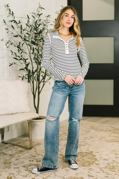 I Know What I Want Long Sleeve Henley Top- 3/3/2026