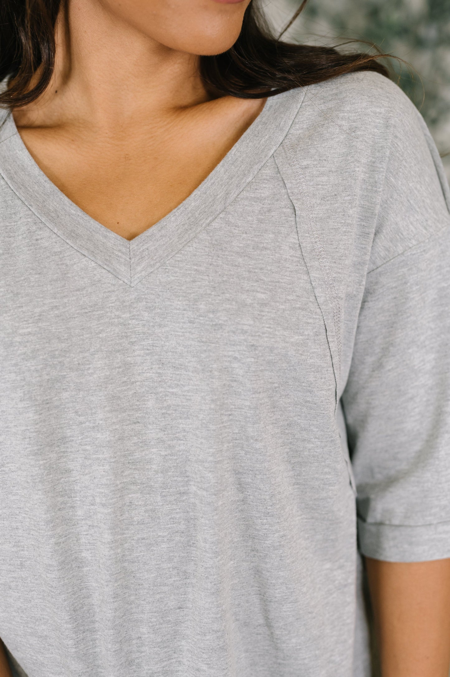 It's All You Oversized Tunic Top in Grey