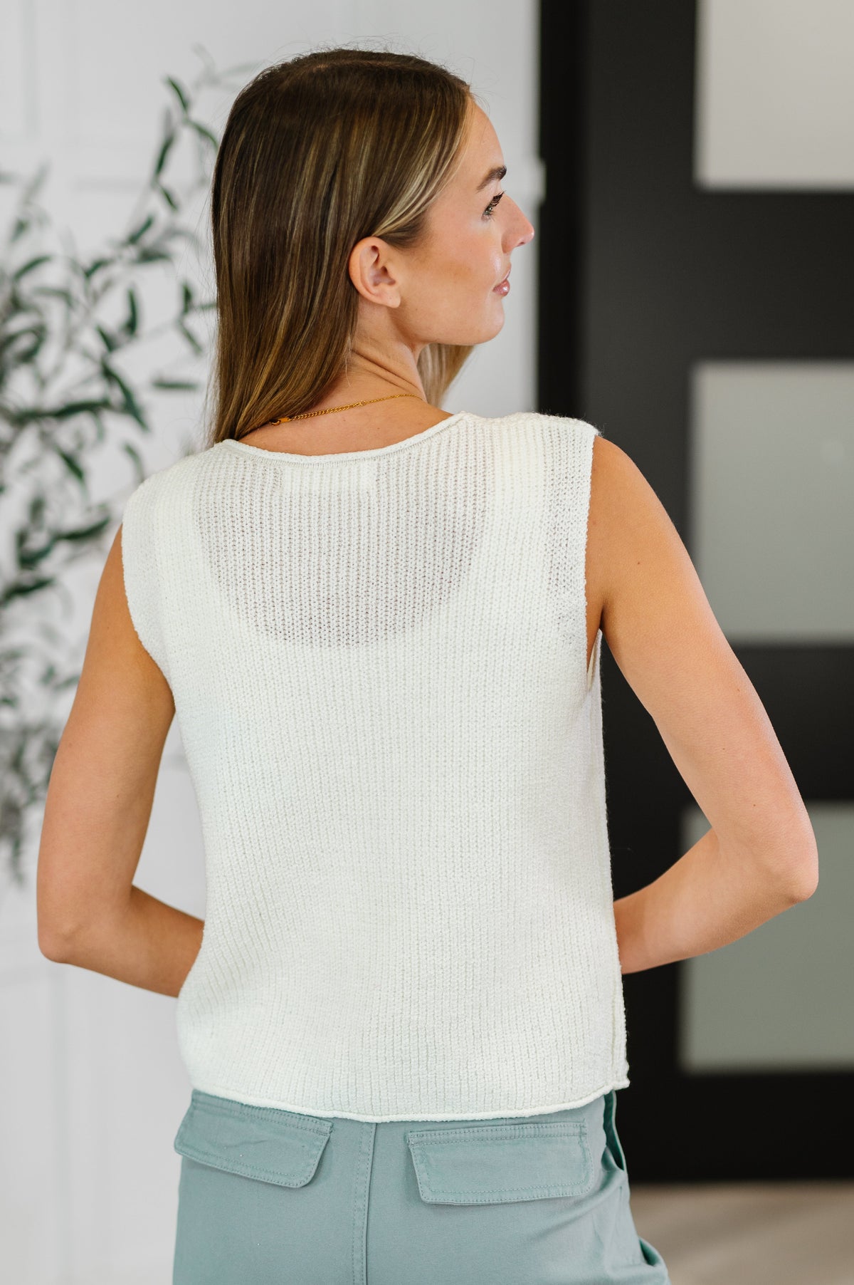 Loose Interpretation Tie Front Knit Vest
