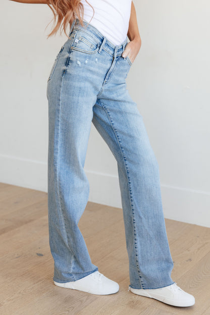Mildred High Rise V Front Waistband Straight Jeans - Dahlia Boutique