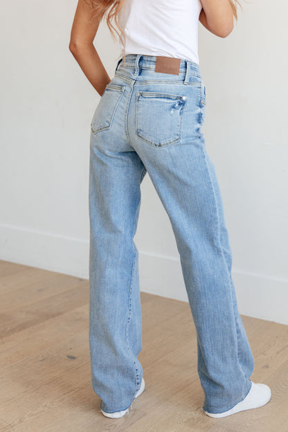 Mildred High Rise V Front Waistband Straight Jeans - Dahlia Boutique