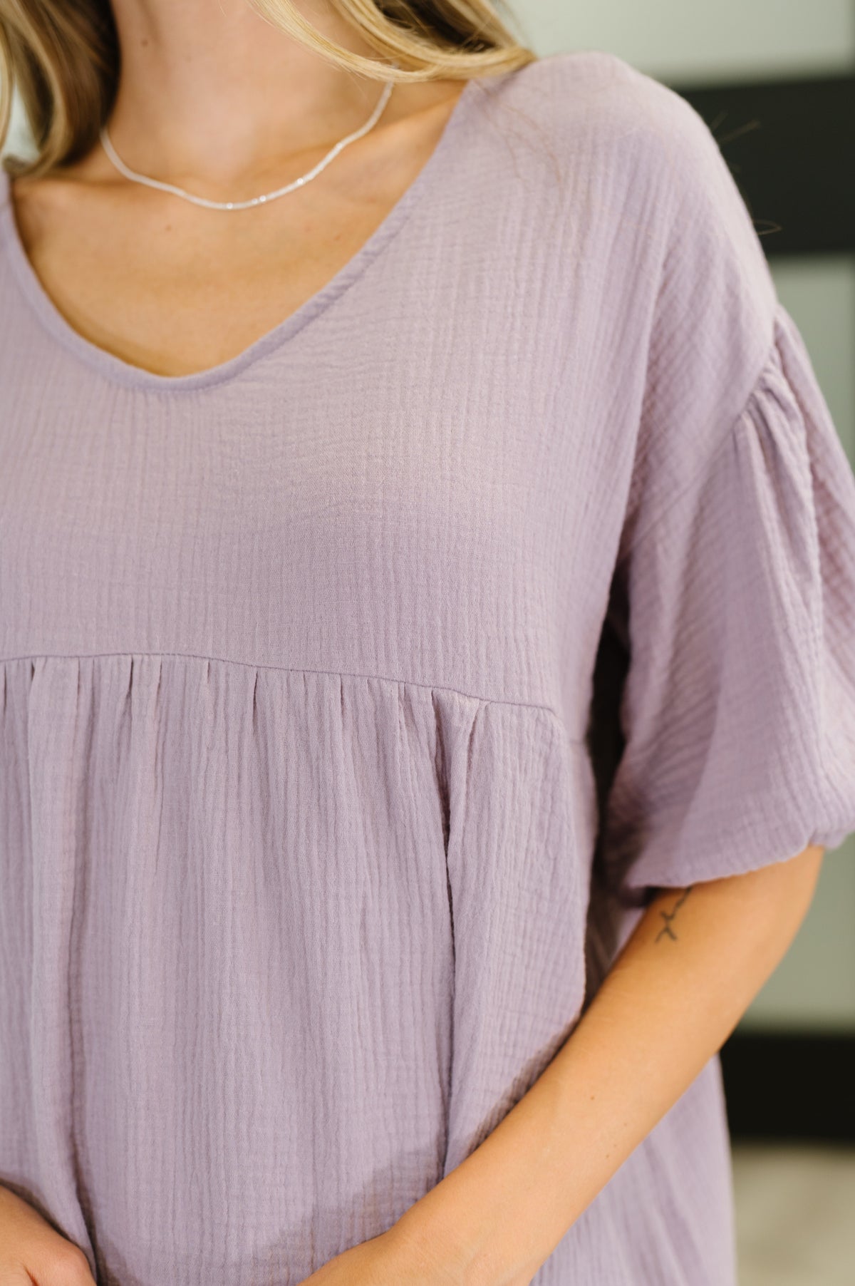 Pleasantly Perfect Bubble Sleeve Peasant Blouse