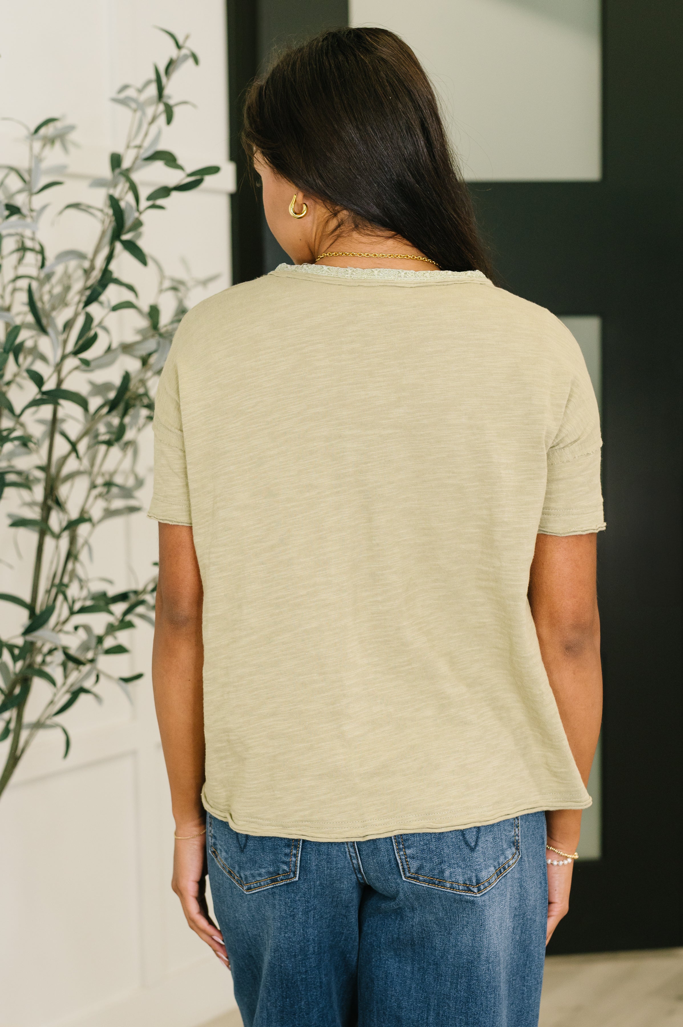 Pushing Through Button Down Top