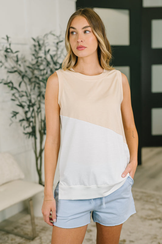 Steady Increase Color Block Sleeveless Top