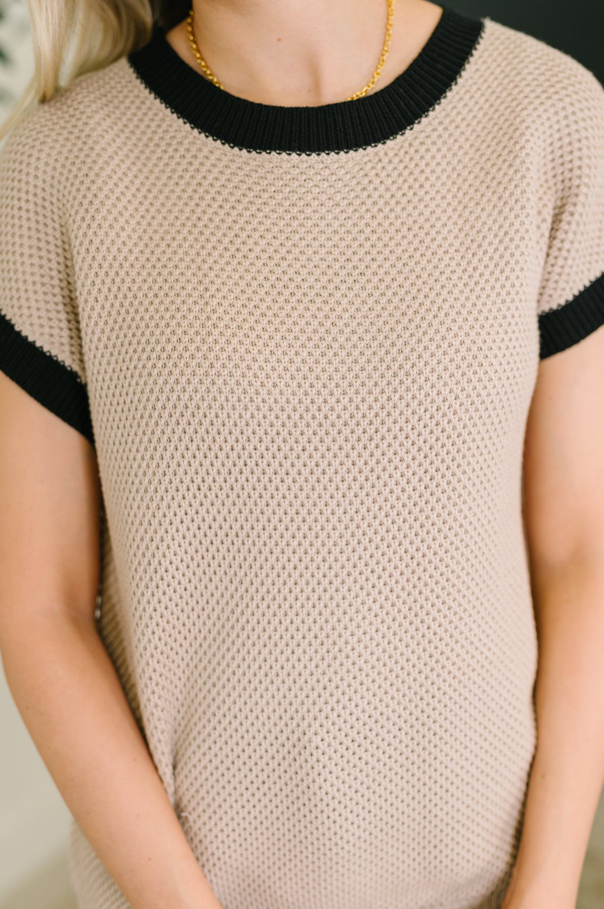 Sure Seems Sweet Contrast Trim Sleeveless Sweater