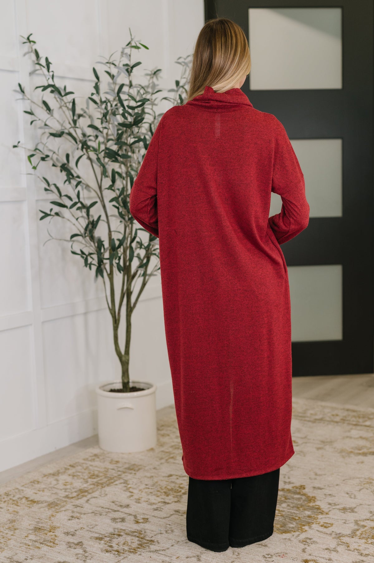 Travel City Scape Turtle Neck Tunic in Wine